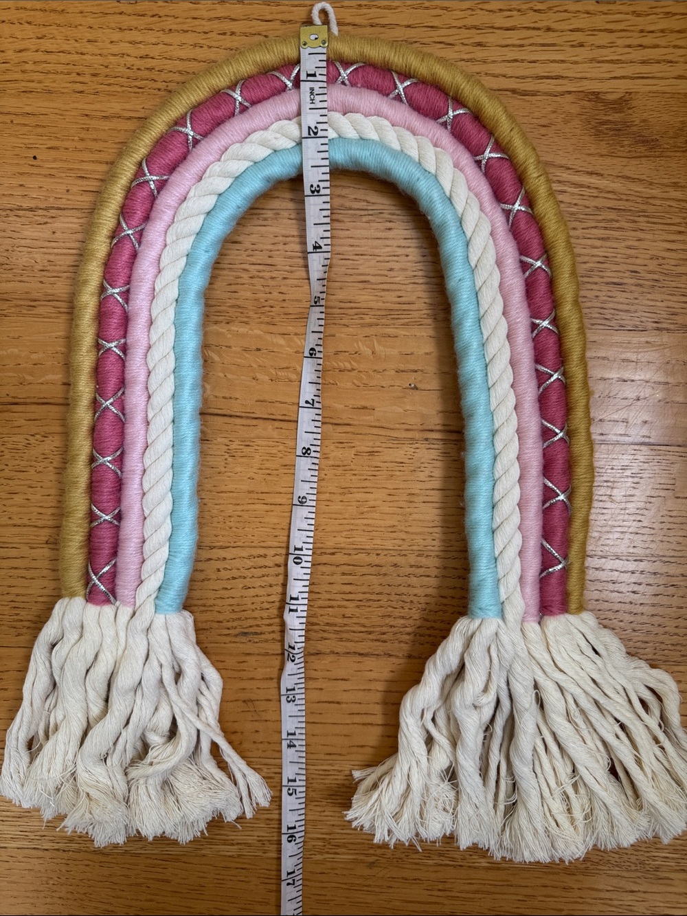 Rainbow Macrame Wall Hanging - Picture 2 of 4